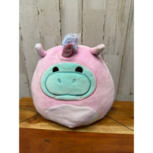 Squishmallow Hank the Hippo in Pink Unicorn Costume 8” Plush Toy - Picture 1 of 5